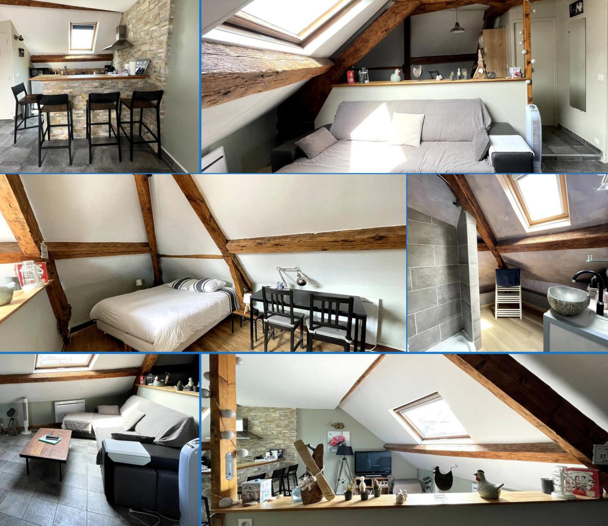 Les Combles De L Aure Grand Studio Cosy Confortable Classe 3 Etoiles Centre Bayeux 2 Mn A Pied Cathedrale Proche Plages Du Debarquement Luaran gambar